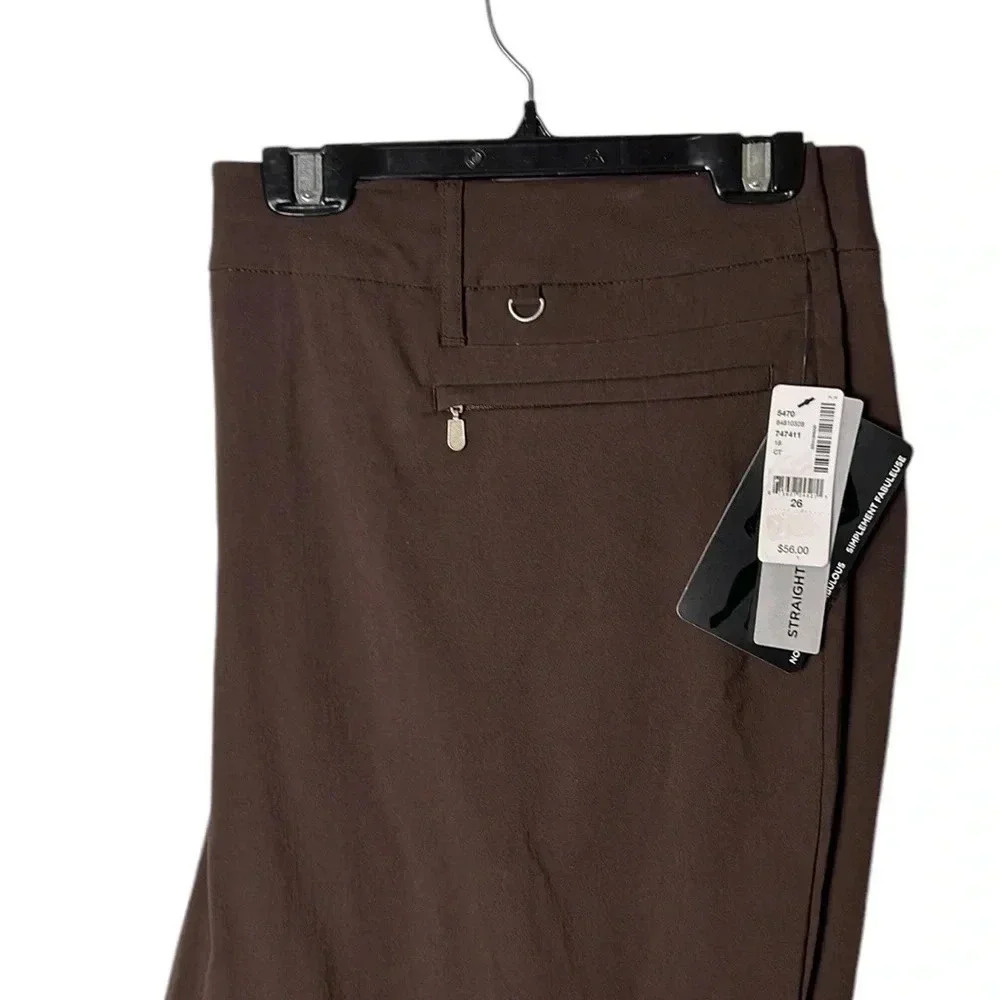 Pennington pants ,women size 26.  NWT, brown,savvy fit,straight leg,pull on - Picture 2 of 16